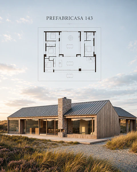 Prefabricasa 143 — Kit de paneles SIP para armar 143m² - 4D+2B