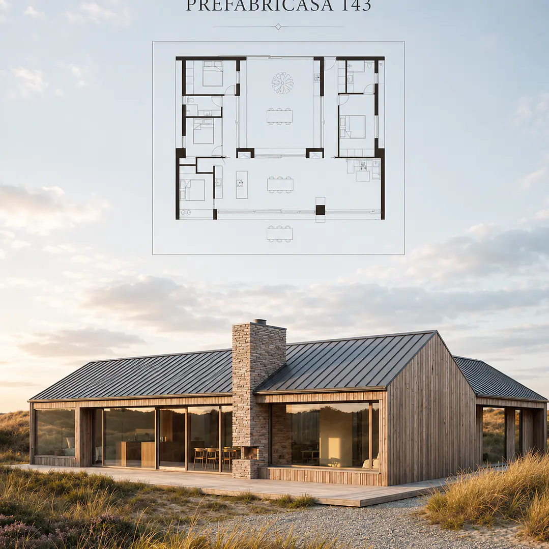 Prefabricasa 143 — Kit de paneles SIP para armar 143m² - 4D+2B 1