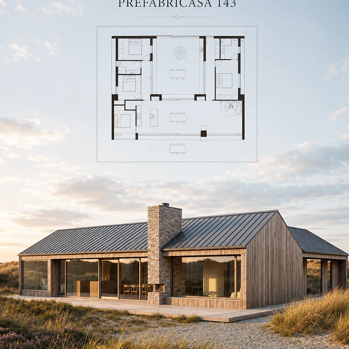 Prefabricasa 143 — Kit de paneles SIP para armar 143m² - 4D+2B 1
