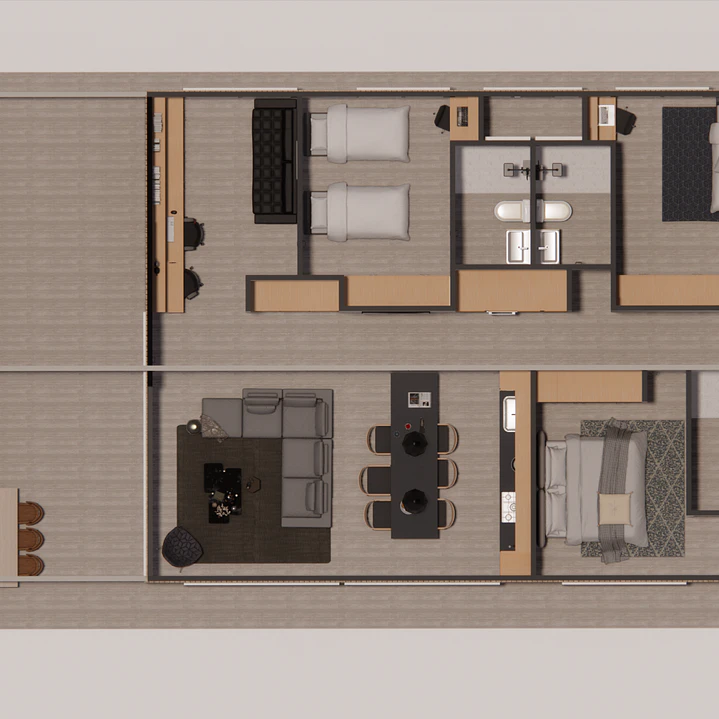 Prefabricasa 115 - Kit prefabricado para armar 115m²- 3D + 3B 3