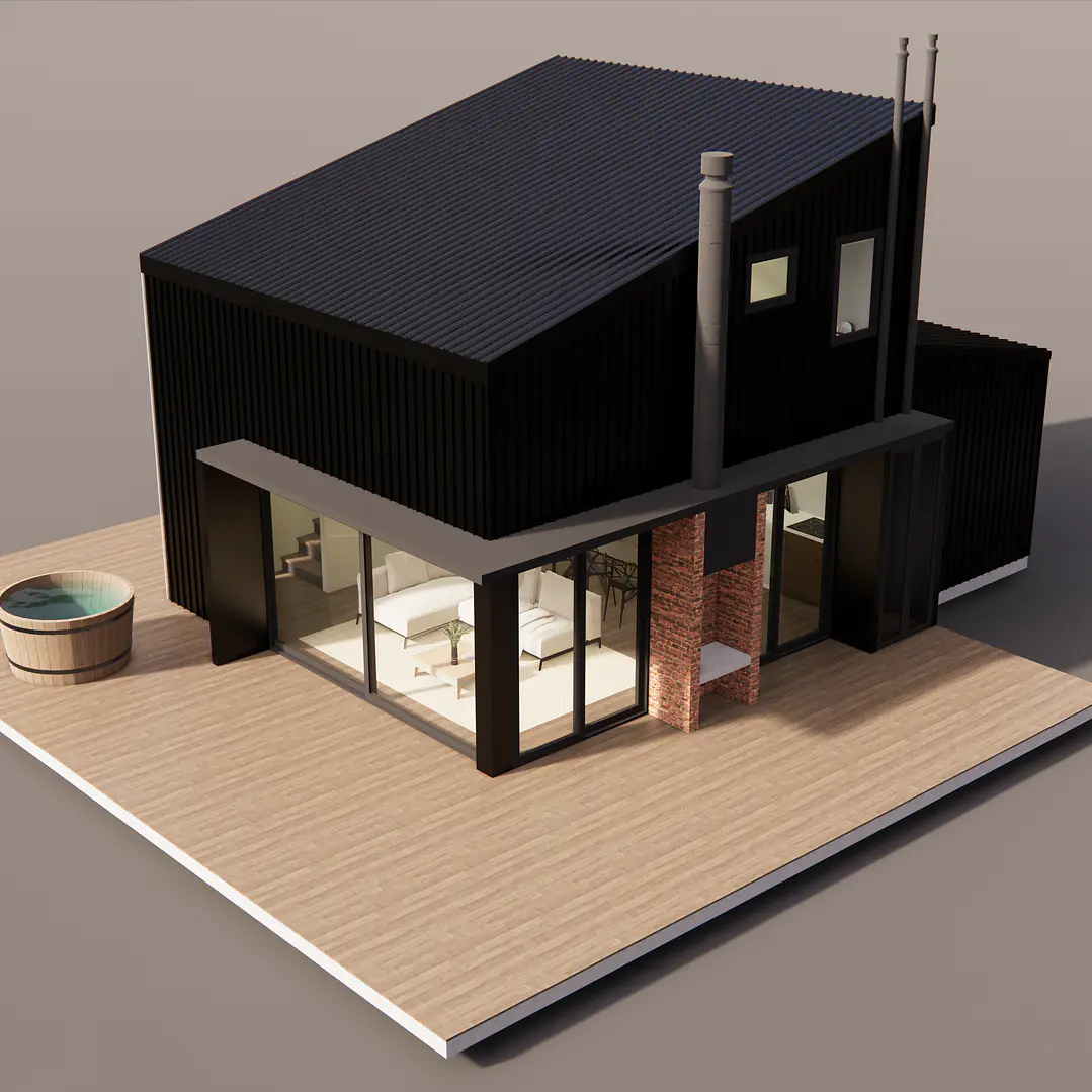 Refugio 99 | Kit para armar 99,33 m² - 3D+2B, 2 pisos 4