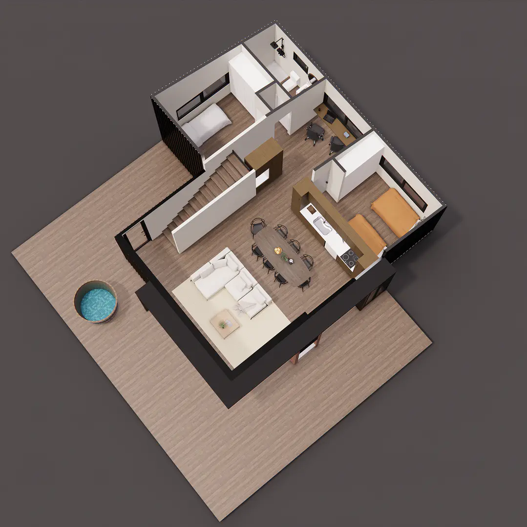 Refugio 99 | Kit para armar 99,33 m² - 3D+2B, 2 pisos 5