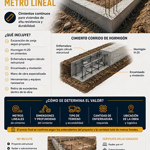 Cimientos para Vivienda | Precio por metro lineal