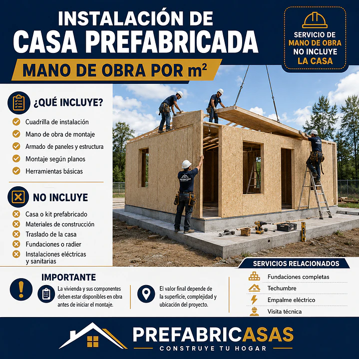 Instalación de Casa Prefabricada | Mano de Obra por m² 1