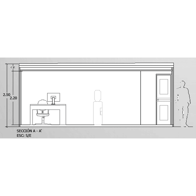 Módulo Oficina con medio baño 20''