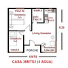 ﻿Casa 36 m2 ( 4 aguas )
