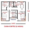 ﻿Casa 63 m2 ( 6 aguas )