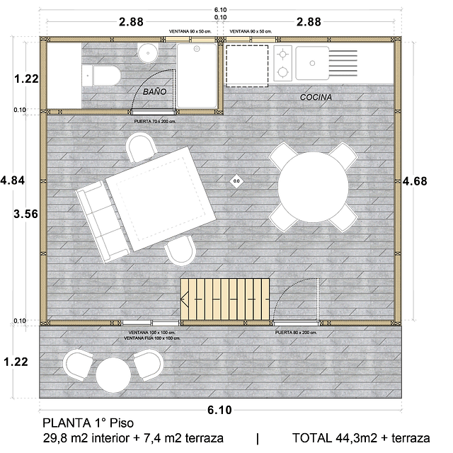 Modelo Refugio 51 m2