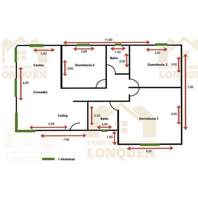 Modelo Lonquén Alicante 72m2