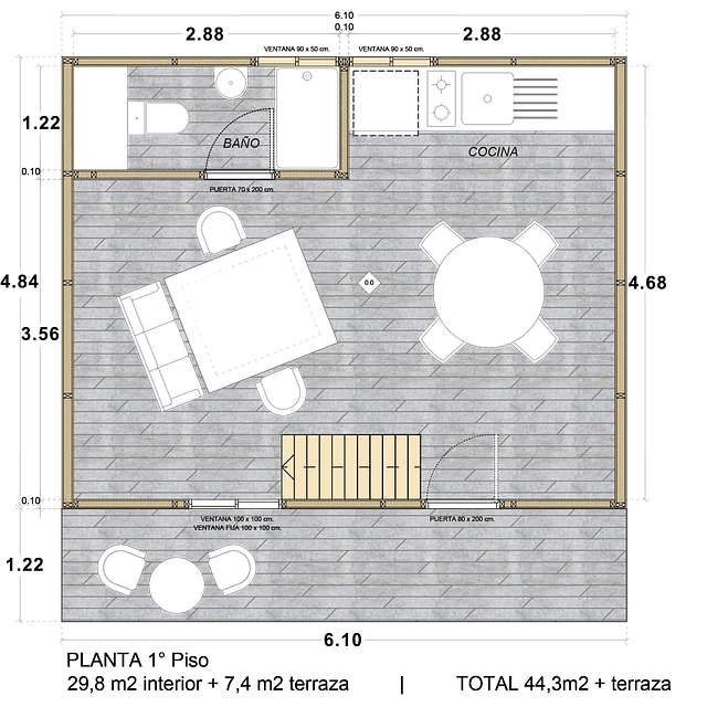 Alpina Refugio 51 m2 Vidriado