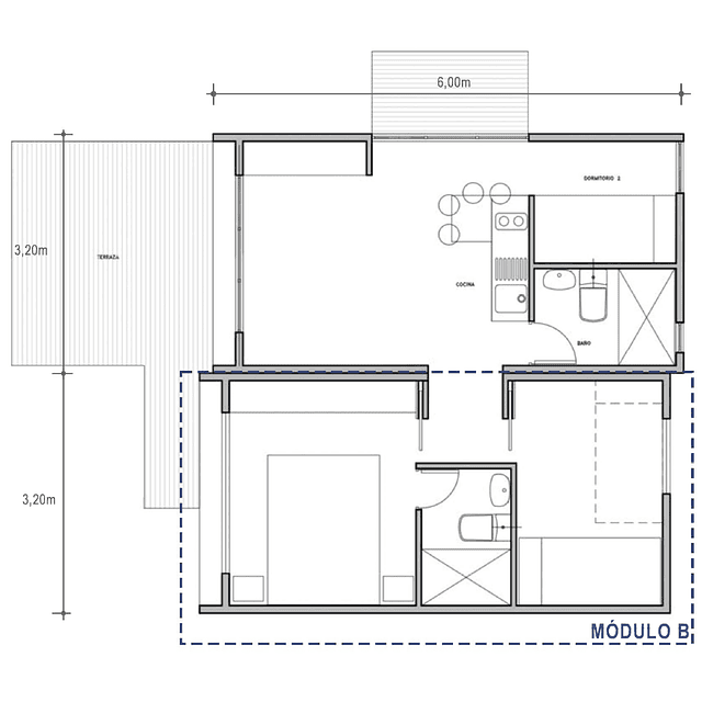 Módulo Maitén 19,2m2 - A