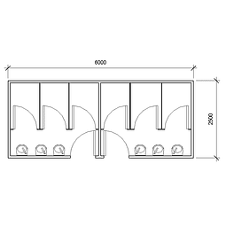 Baño Modular 6 cabinas 15m2