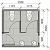 Baño Modular 2 cabinas 6,25m2