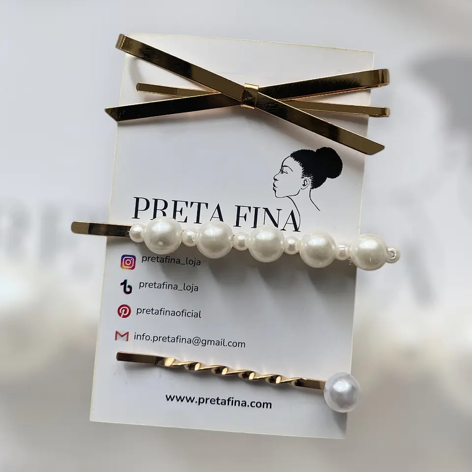 Ganchos pérolas 3x  3