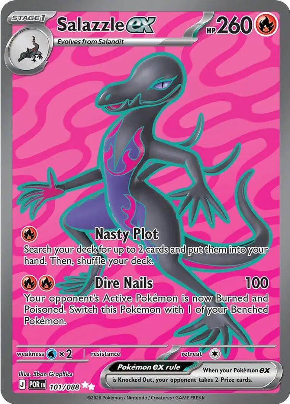 Salazzle ex - 101/088 Rareza: Ultra Rare (español) 1