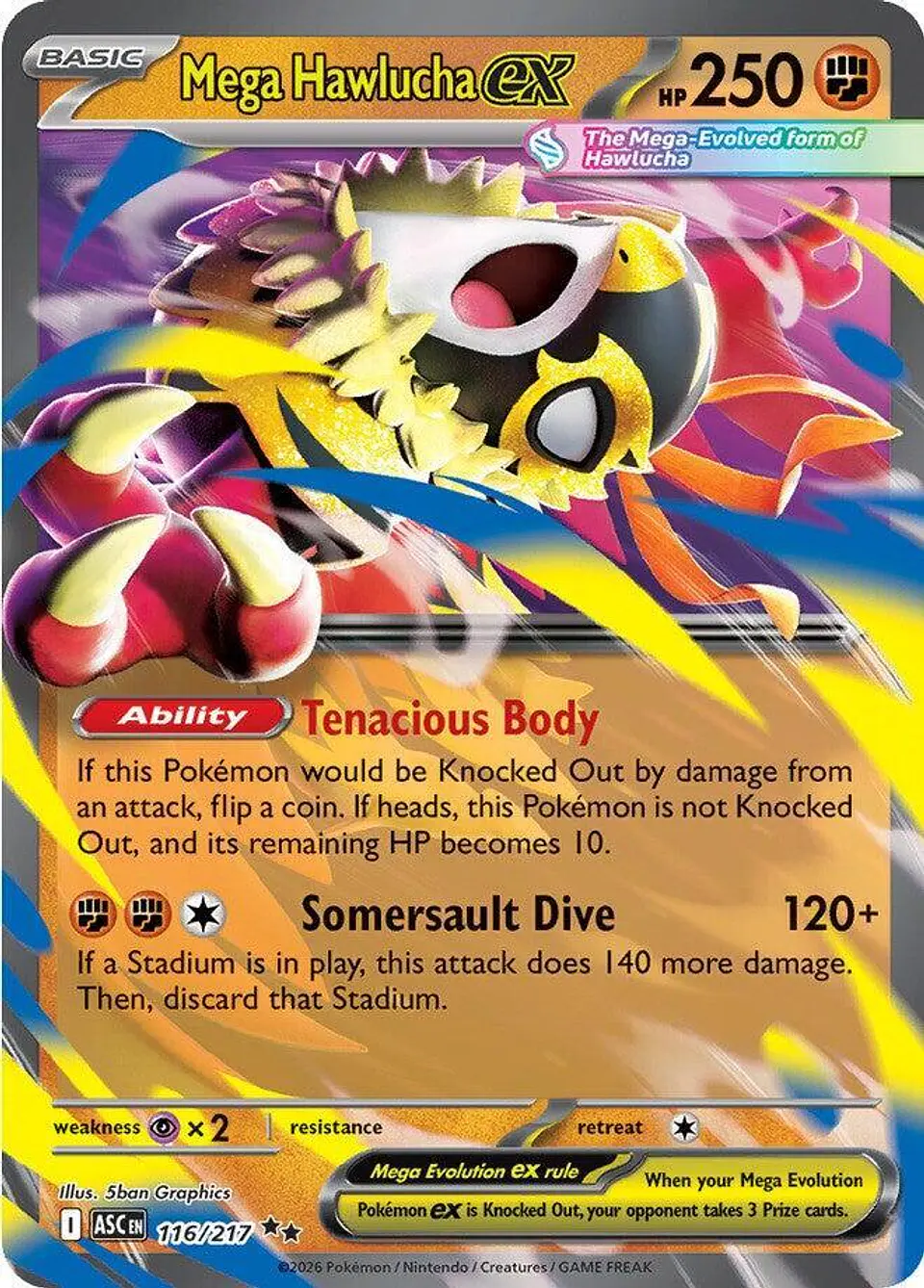 Mega Hawlucha ex 116/217 Double Rare (ingles) 1