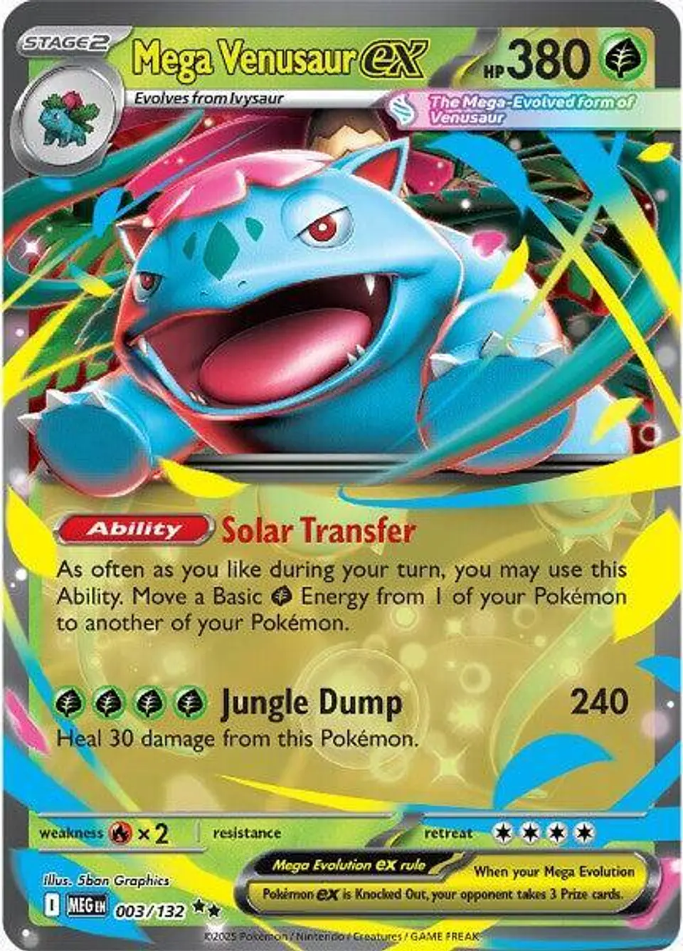 Mega Venusaur ex 003/132 Double Rare (ingles) 1