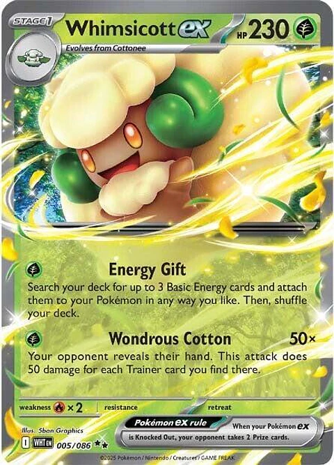 Whimsicott ex  005/086 - Double Rare (ingles)