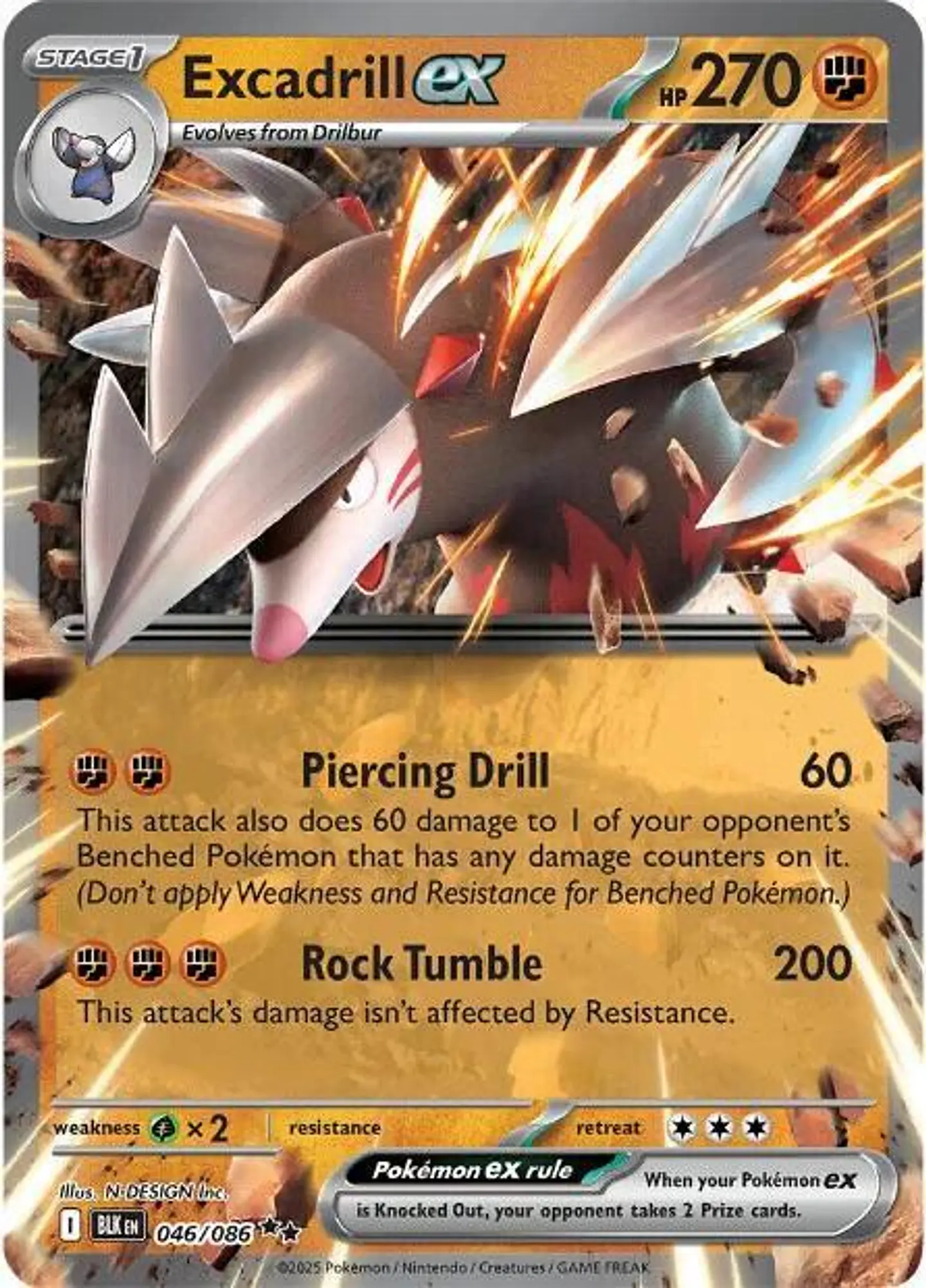 Excadrill ex  046/086  Double Rare (ingles) 1