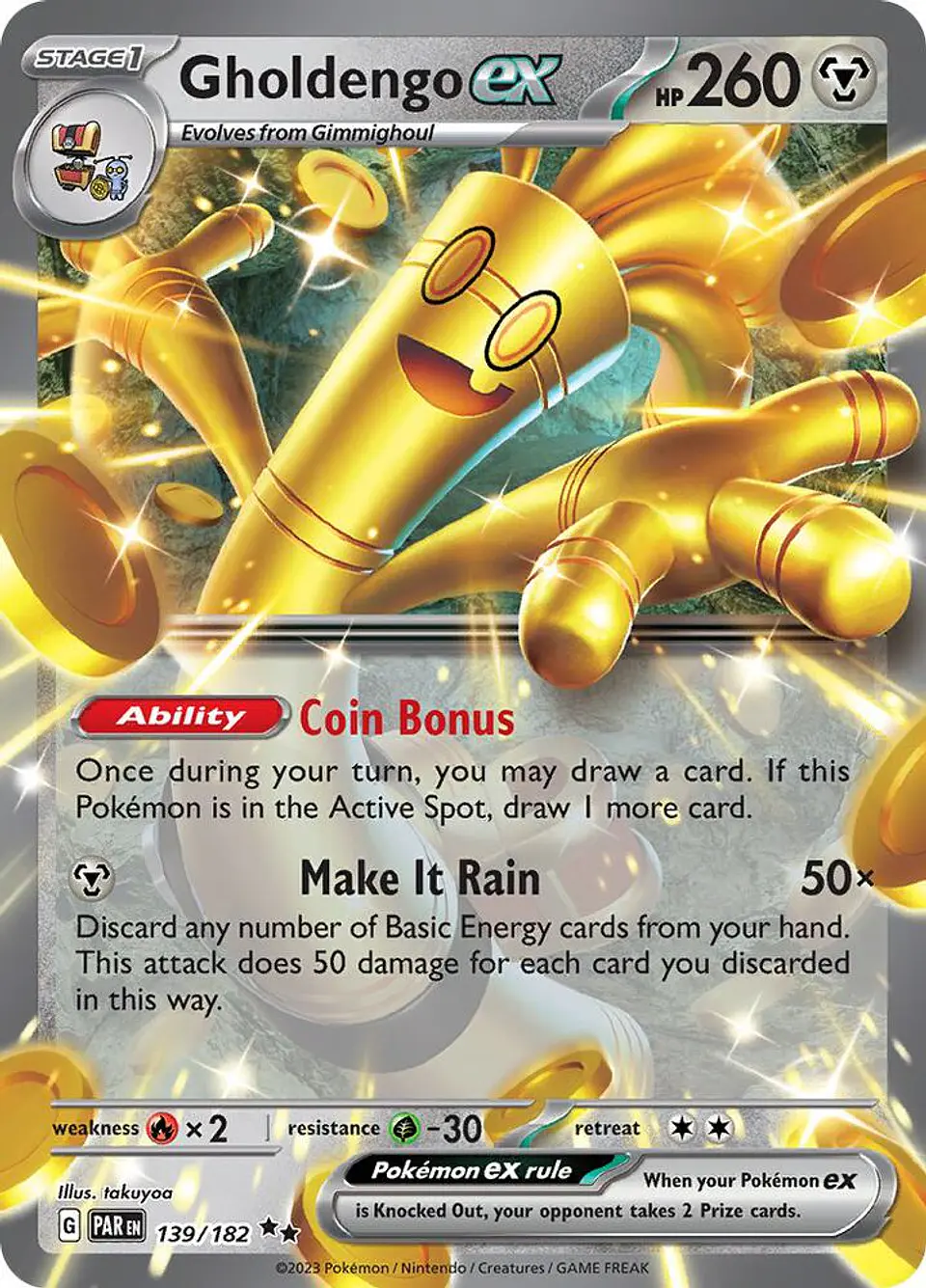Gholdengo ex  139/182  Double Rare (ingles) 1