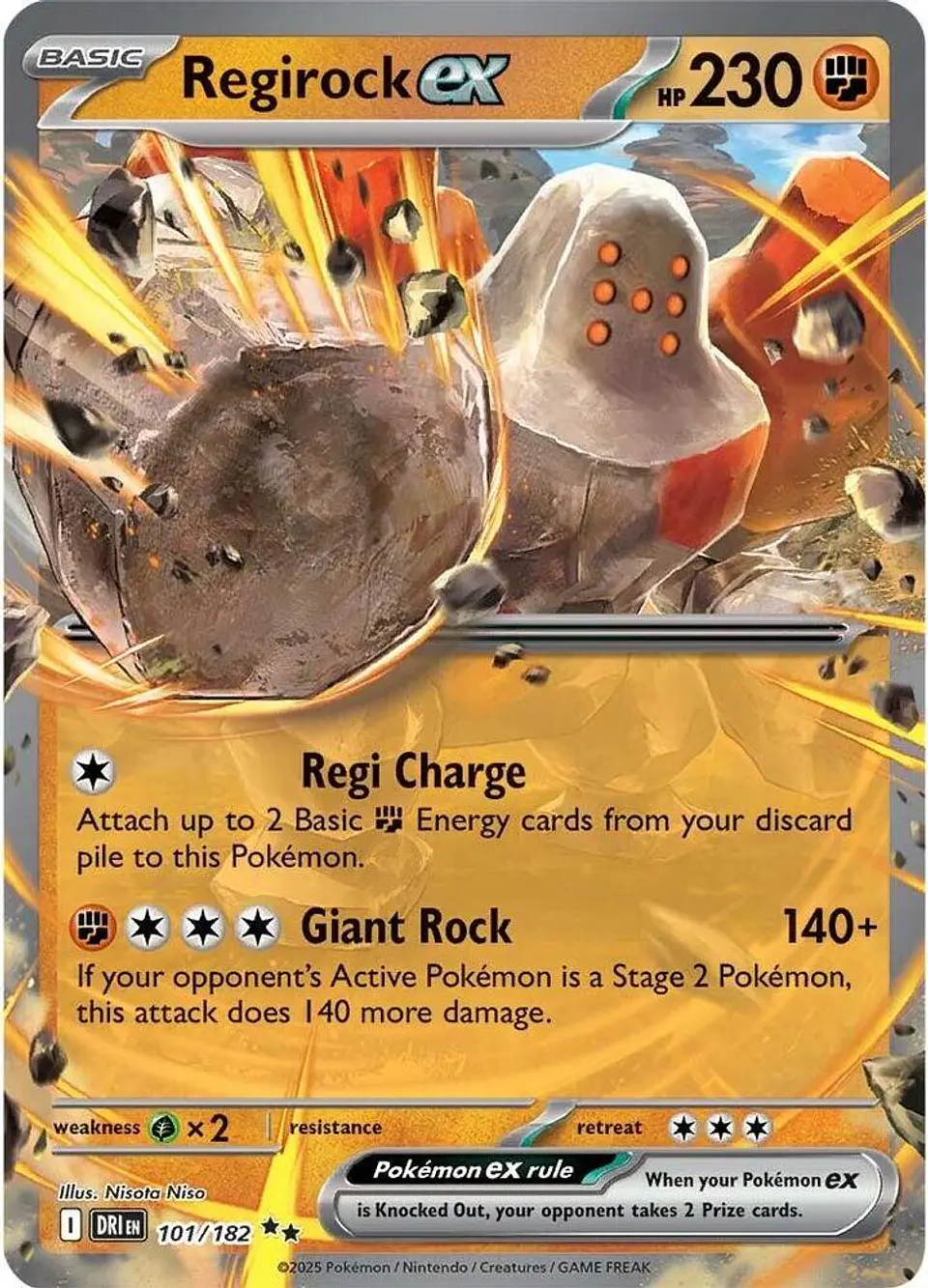 Regirock ex  107/217  Double Rare (ingles) 1