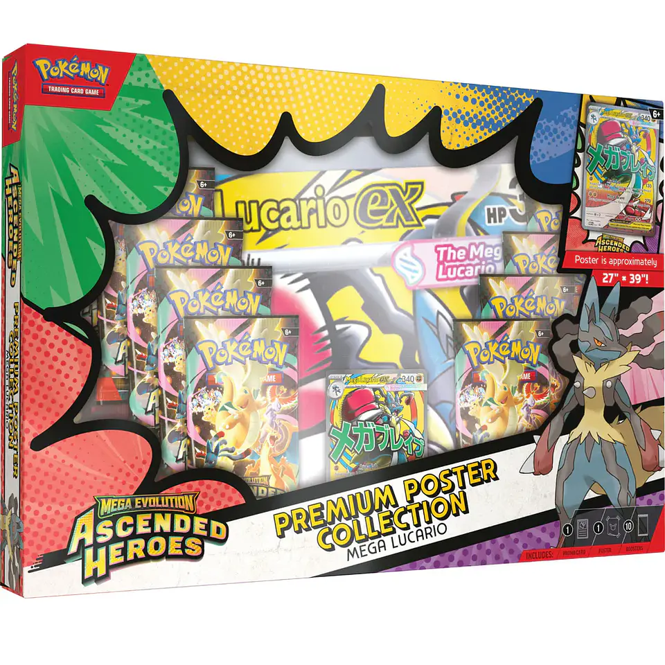 Mega Evolution: Ascended Heroes -Premium Poster Collection mega lukario (ingles) 1