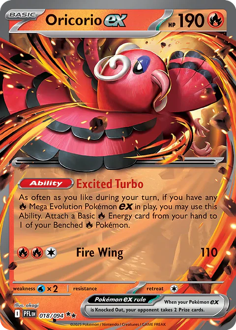Oricorio ex  018/094  Double Rare (ingles)