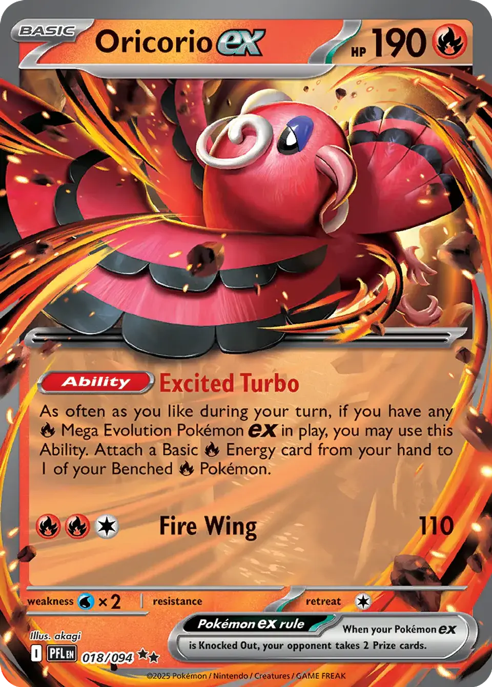 Oricorio ex  018/094  Double Rare (ingles) 1