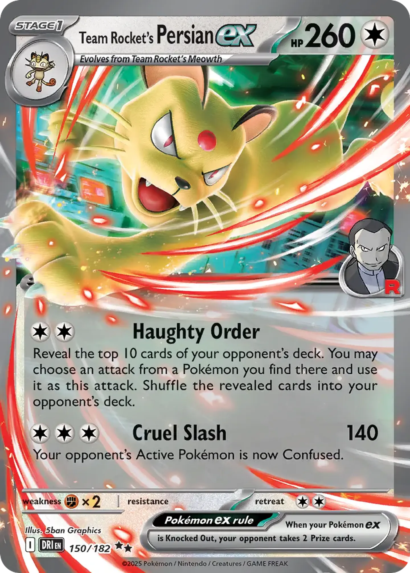Team Rocket's Persian ex  150/182  Double Rare (ingles) 1