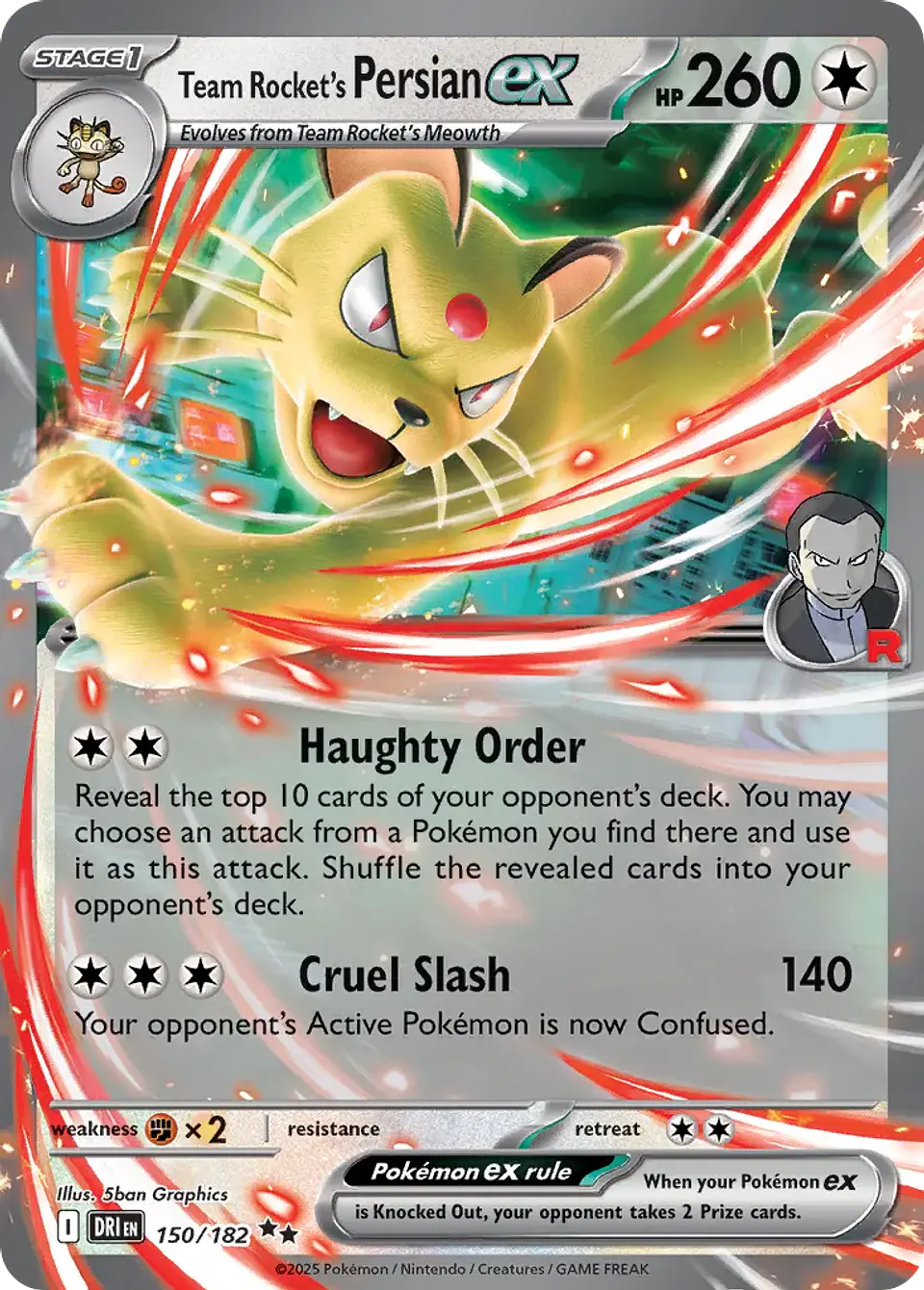 Team Rocket's Persian ex  150/182  Double Rare (ingles) 1