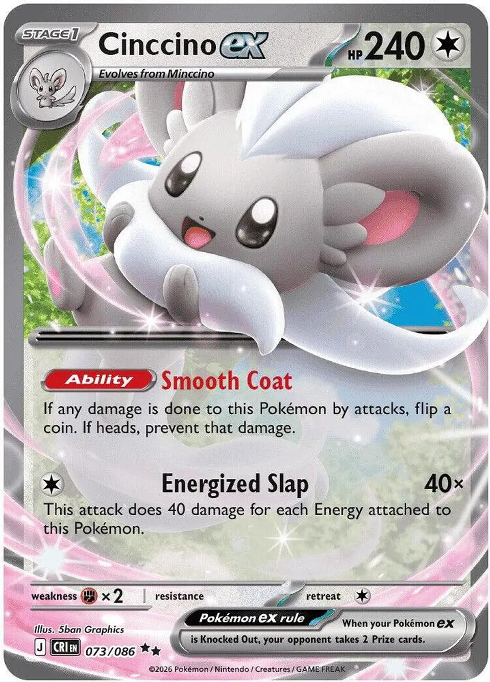 Cinccino ex  073/086 Double Rare (español) 1