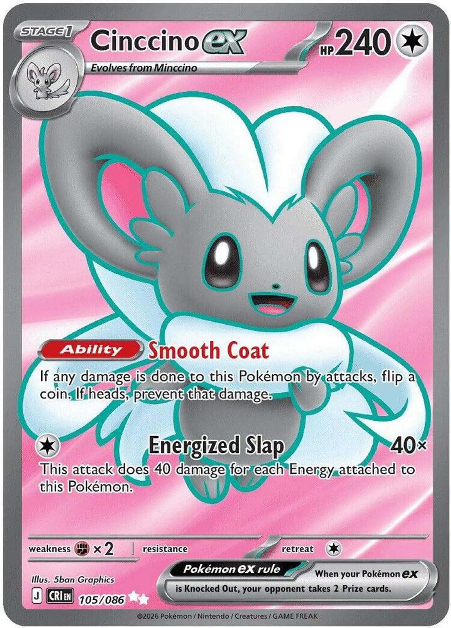 Cinccino ex  105/086 Ultra Rare (español) 1