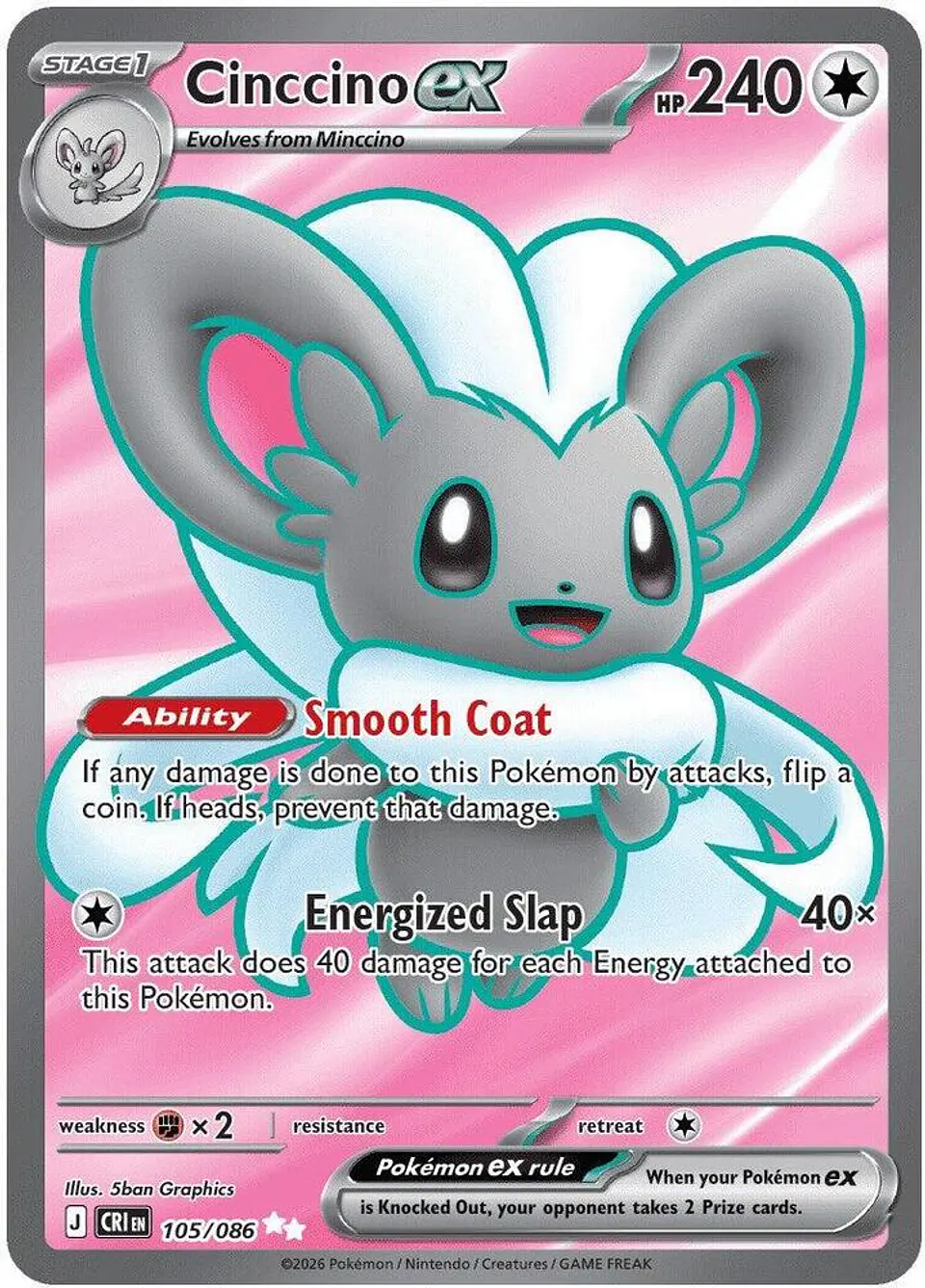Cinccino ex  105/086 Ultra Rare (español) 1