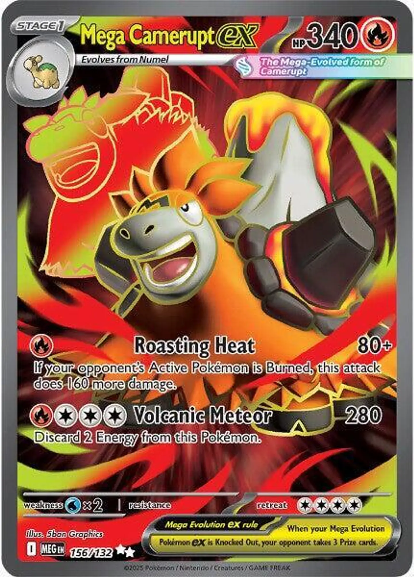 Mega Camerupt ex  156/132 Ultra Rare (español) 1