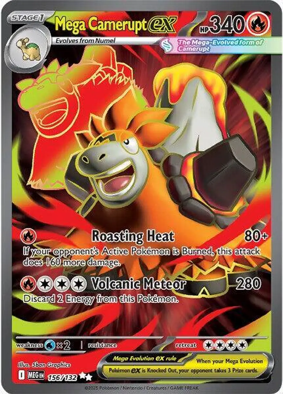 Mega Camerupt ex  156/132 Ultra Rare (español) 1