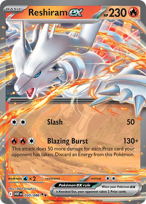 Reshiram ex  020/086  Double Rare (ingles)