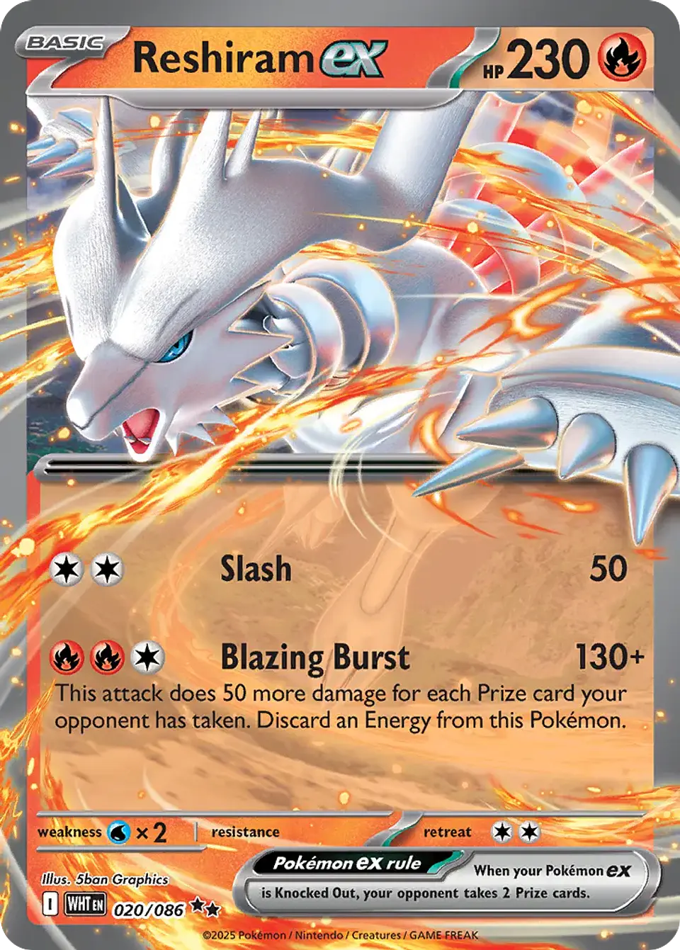 Reshiram ex  020/086  Double Rare (ingles) 1