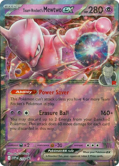 Team Rocket's Mewtwo ex  216  Promo (ingles)