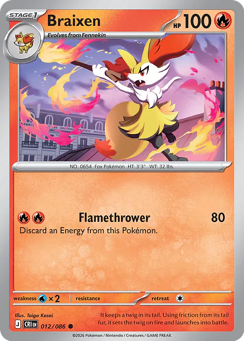 Braixen - 012/086 - Common