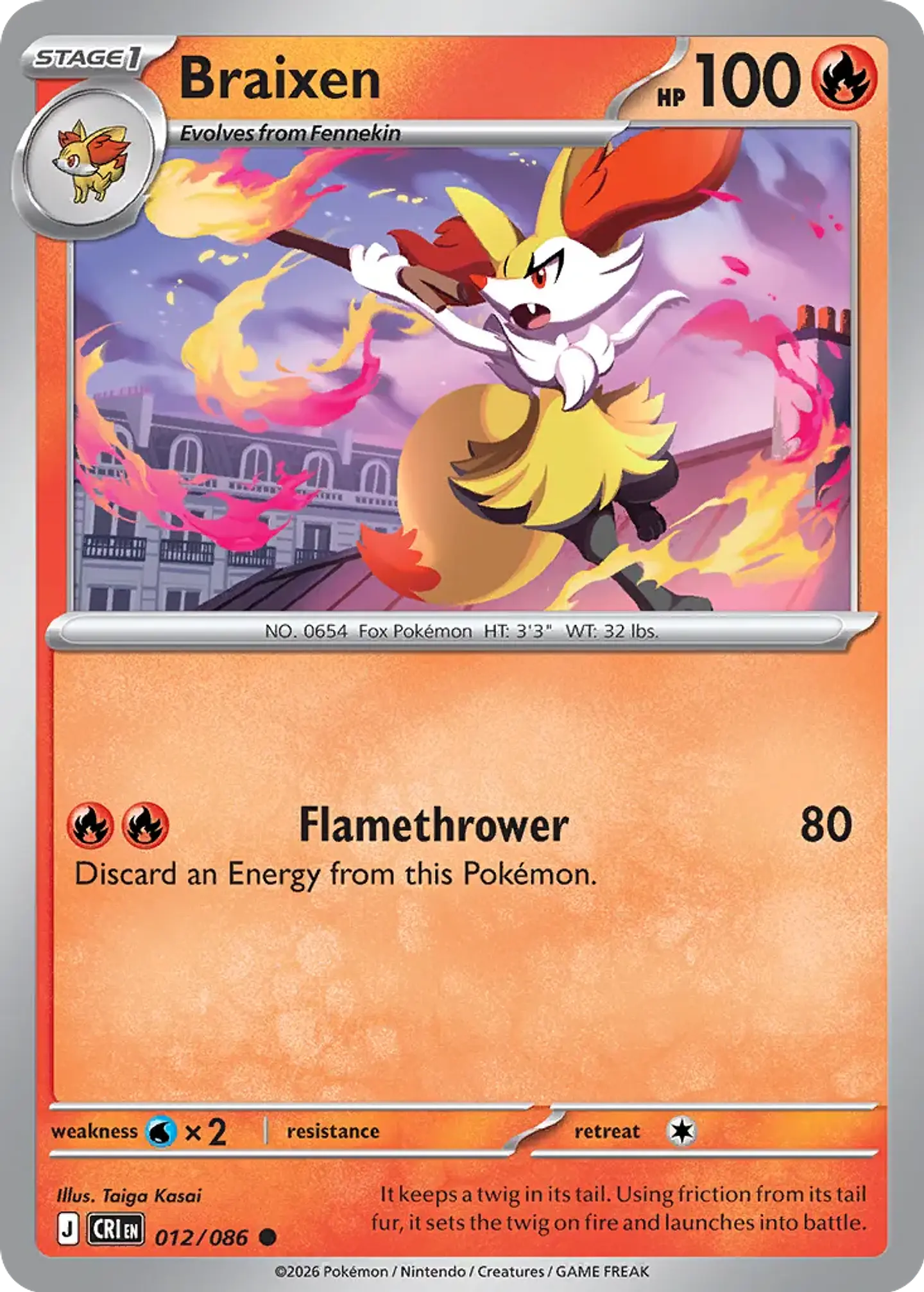 Braixen - 012/086 - Common 1