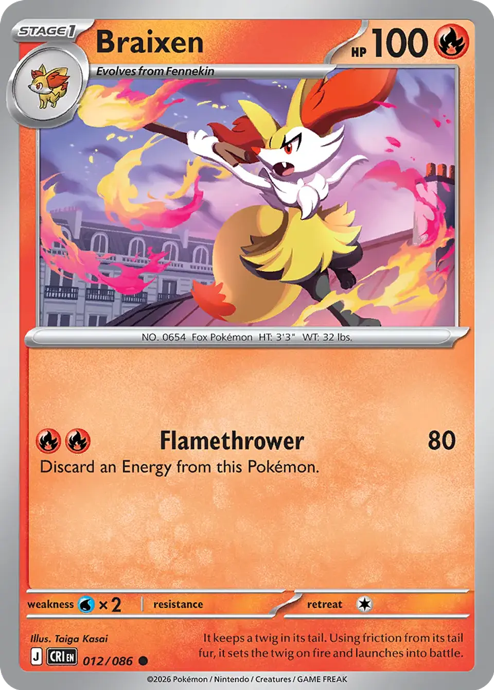 Braixen - 012/086 - Common 1