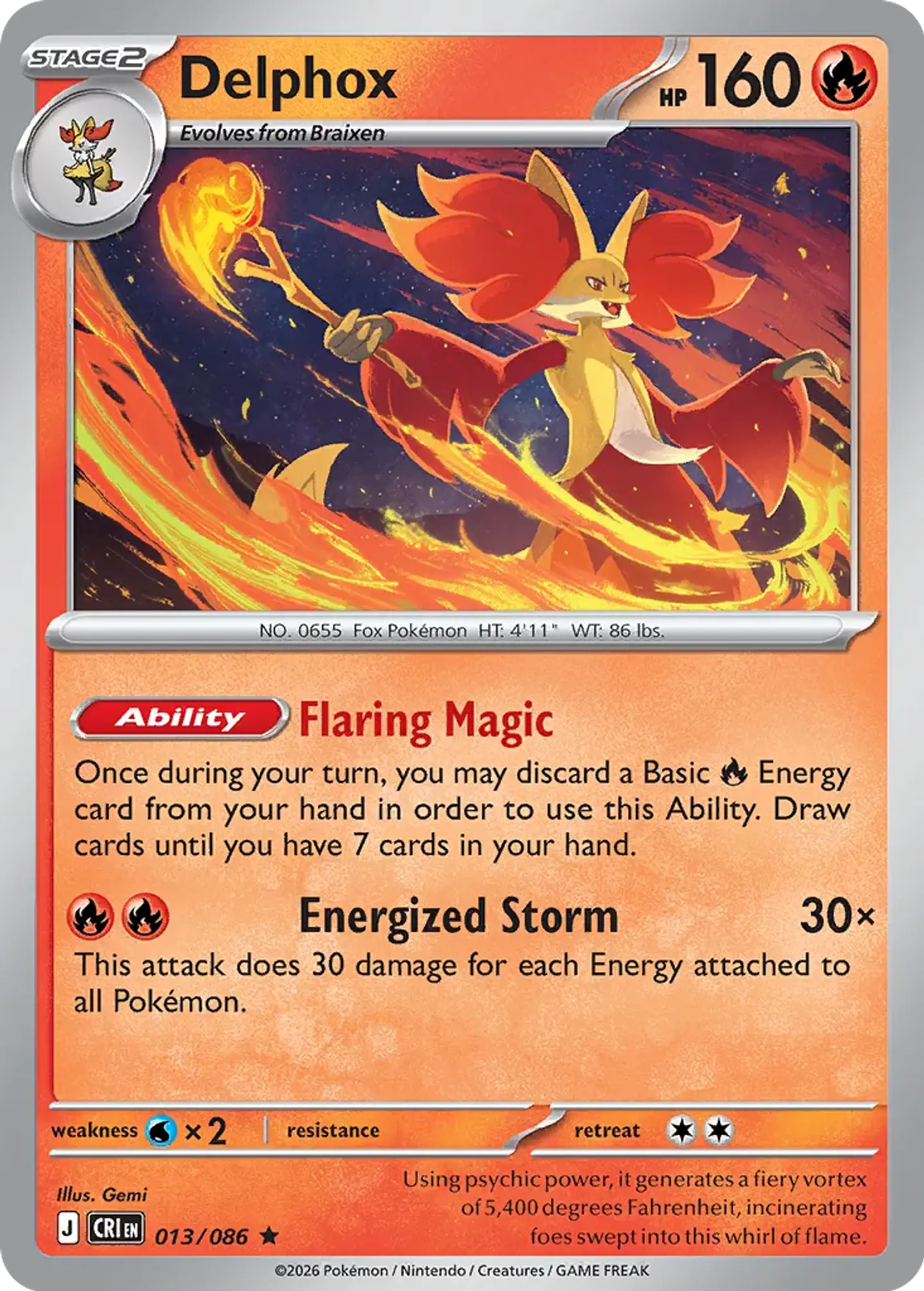 Delphox - 013/086 - Rare 1