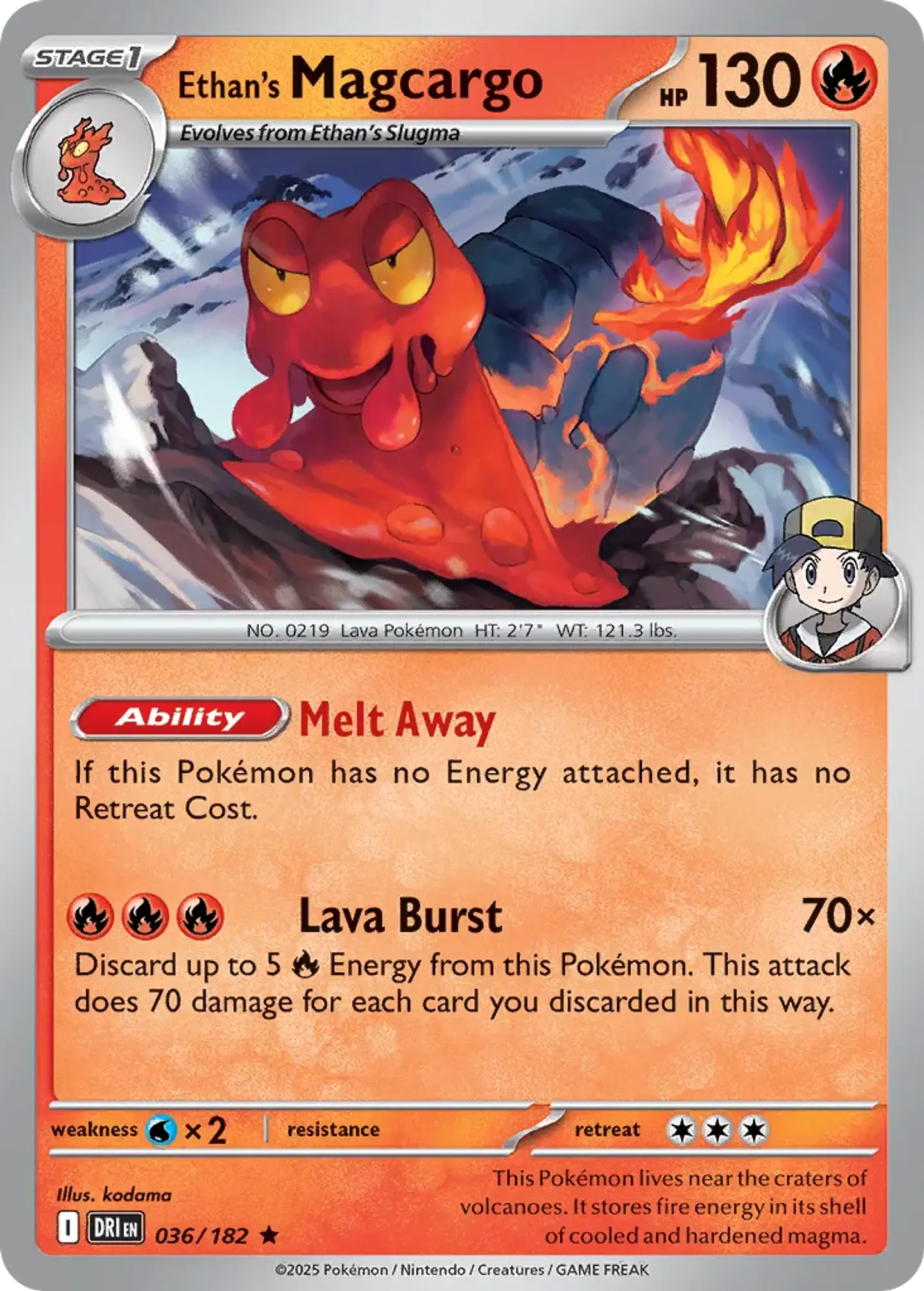 Ethan's Magcargo - 036/182 - Rare 1