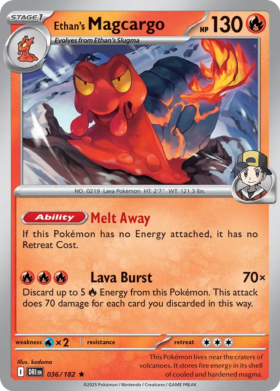 Ethan's Magcargo - 036/182 - Rare 1