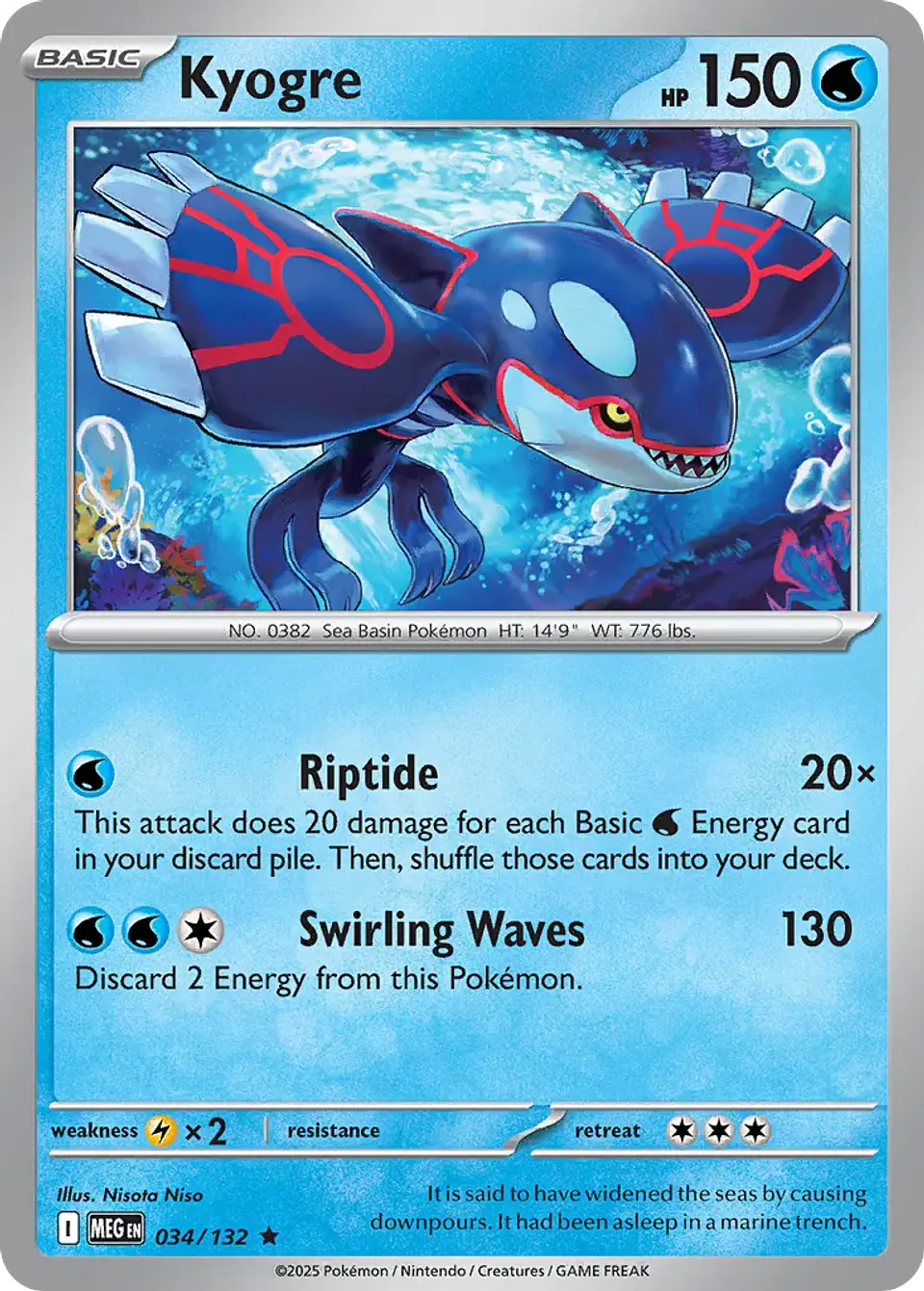 Kyogre - 034/132 - Rare 1