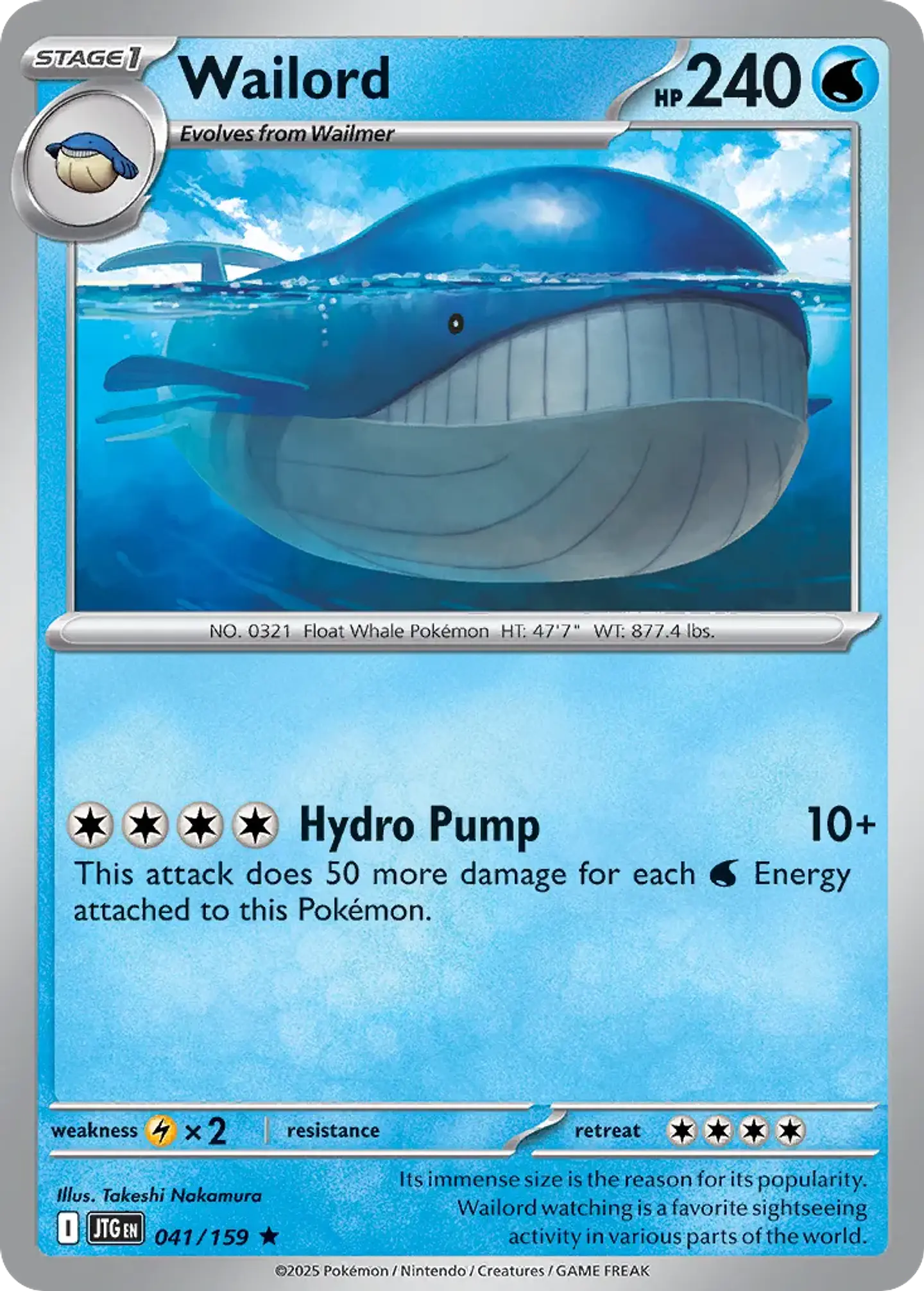Wailord - 041/159 - Rare 1