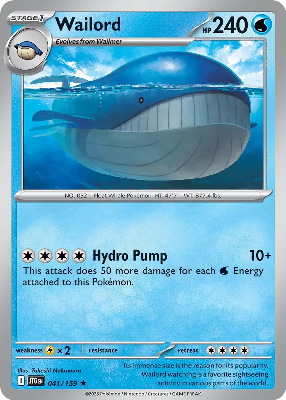 Wailord - 041/159 - Rare 1