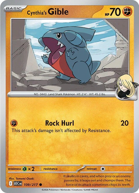 Cynthia's Gible - 109/217 - Common