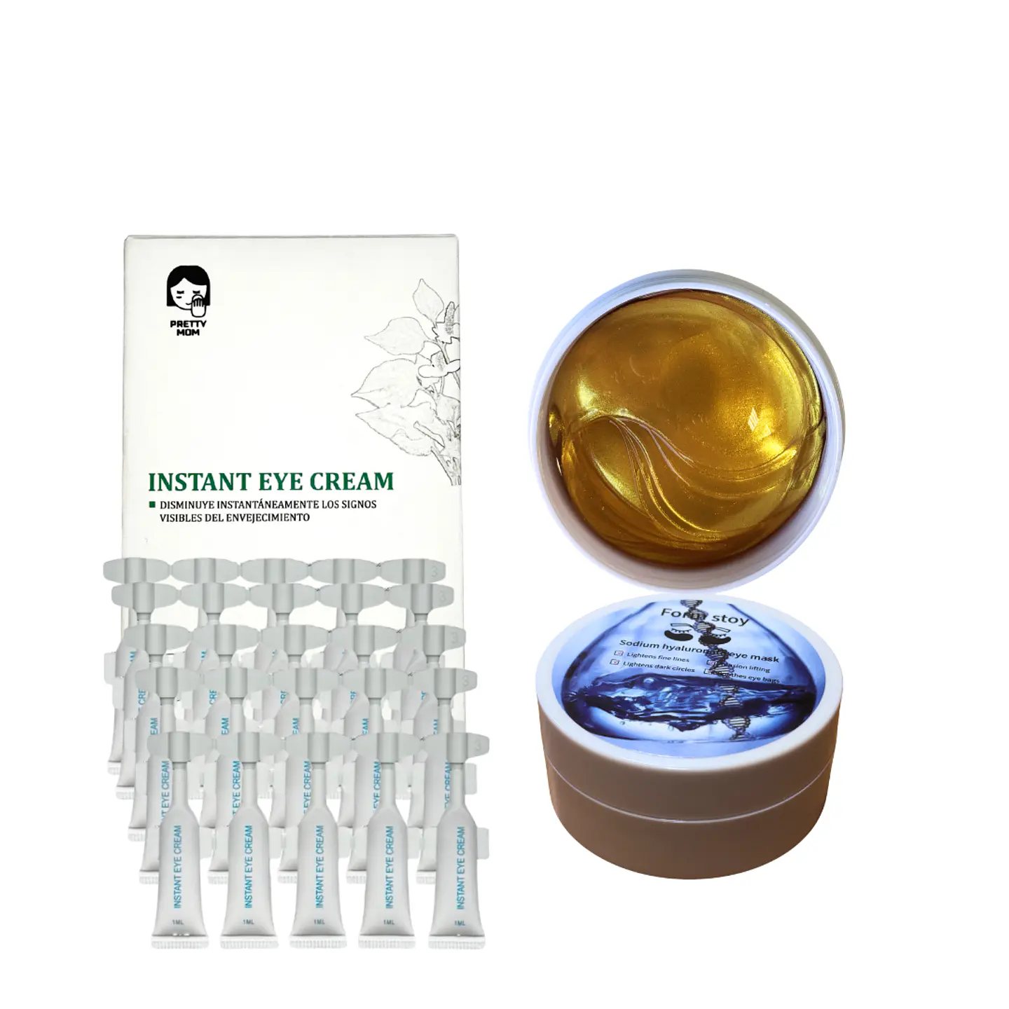 Kit Duo Antiojeras: Instant Eye Cream 5 Viales + Parches de Colágeno 5