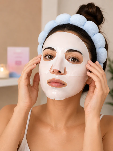 Mascarilla Facial de Hidrogel con Ácido Hialurónico y Colágeno